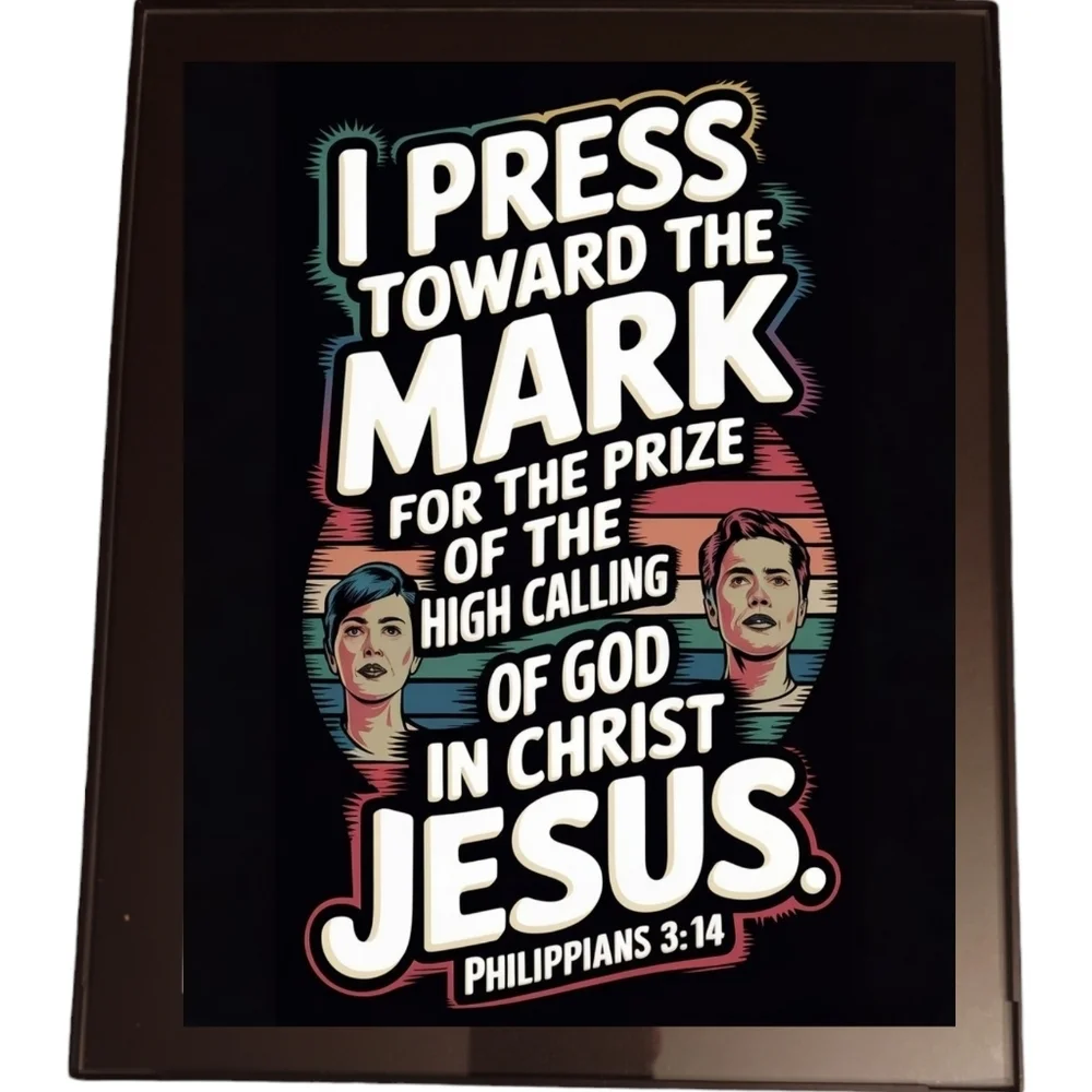 I pressed towards the mark In A Glass Front Frame 8x10 Picture AI wall art